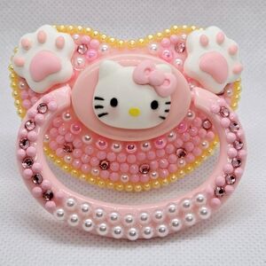Pink and Yellow Beaded Kids Pacifier